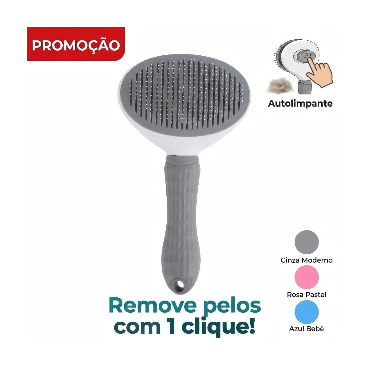 Escova Removedora Rasqueadeira Tira Pelos Automatica Pets Cachorros Gatos