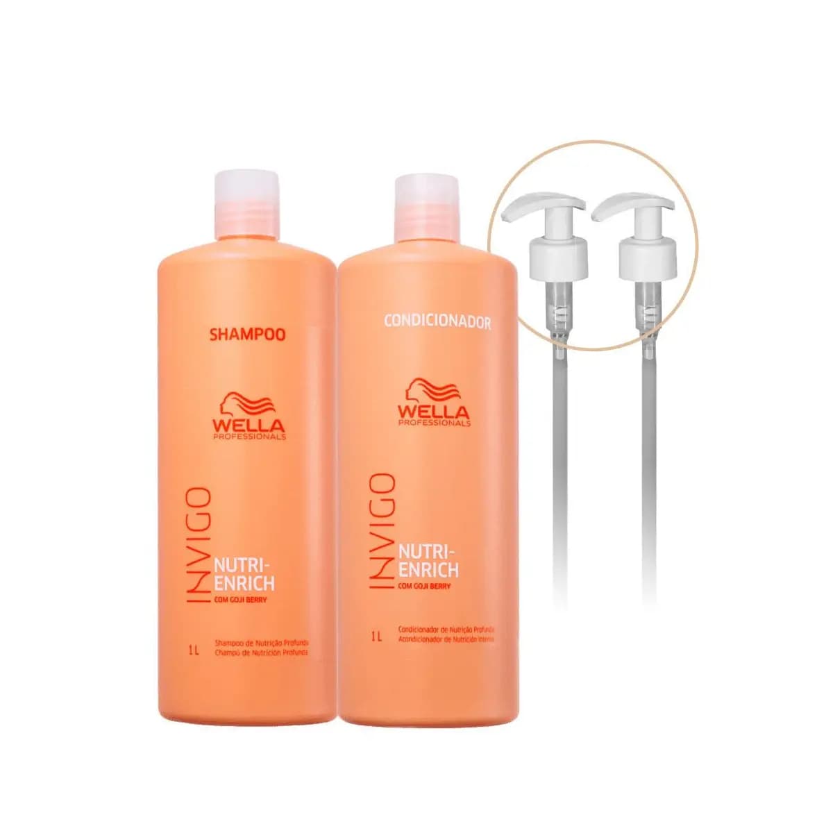 Kit Wella Professionals Invigo Nutri-Enrich Shampoo Condicionador e Válvula (4 produtos)