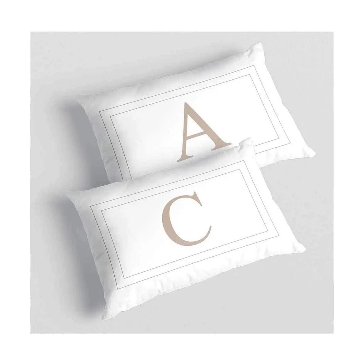 Kit 2 Capas de Almofadas Letras Iniciais Cama Casal baguete 30x50cm