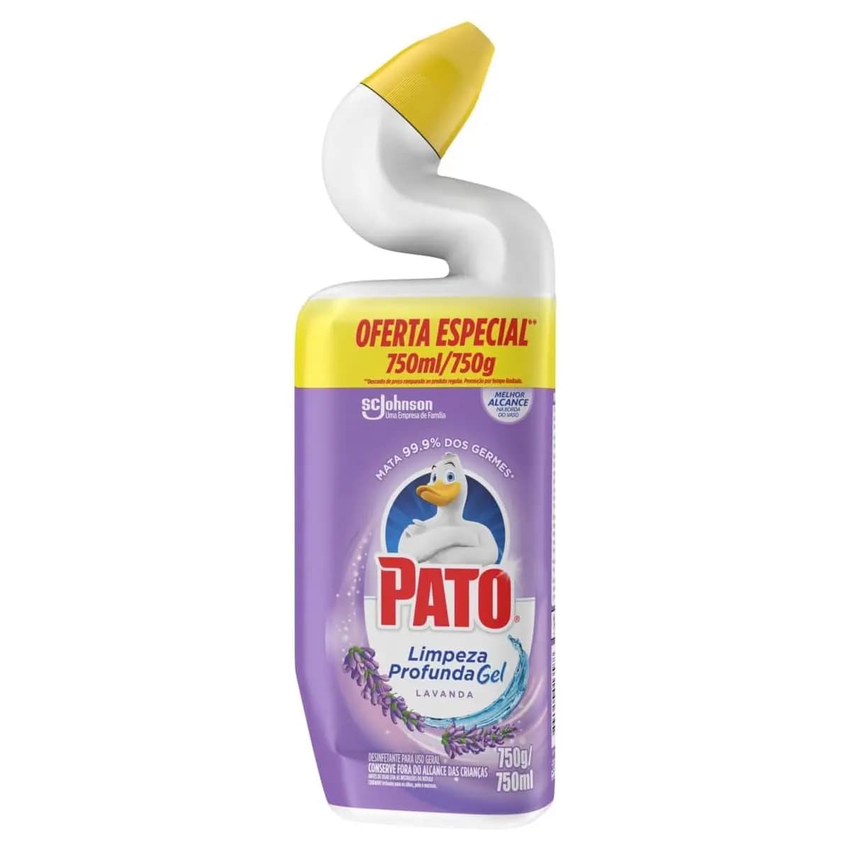 Pato Limpador Sanitário Gel Desinfetante, Lavanda, Limpeza Profunda, 750ml