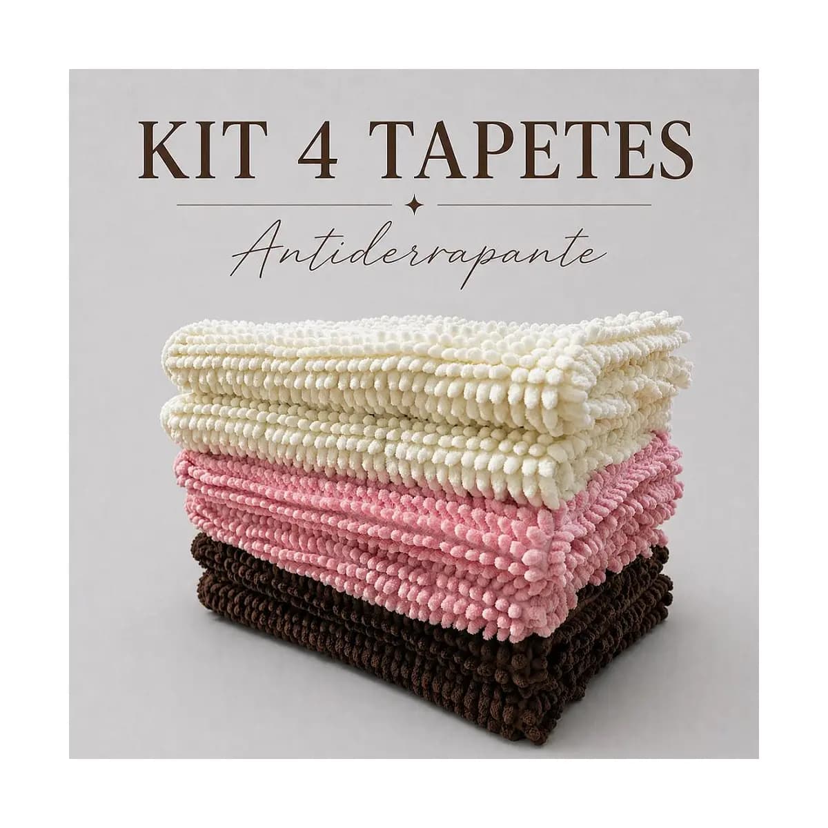 Kit Jogo Tapete de Banheiro Antiderrapante 58x38cm Tapete Bolinha Macarrão Microfibra Absorvente