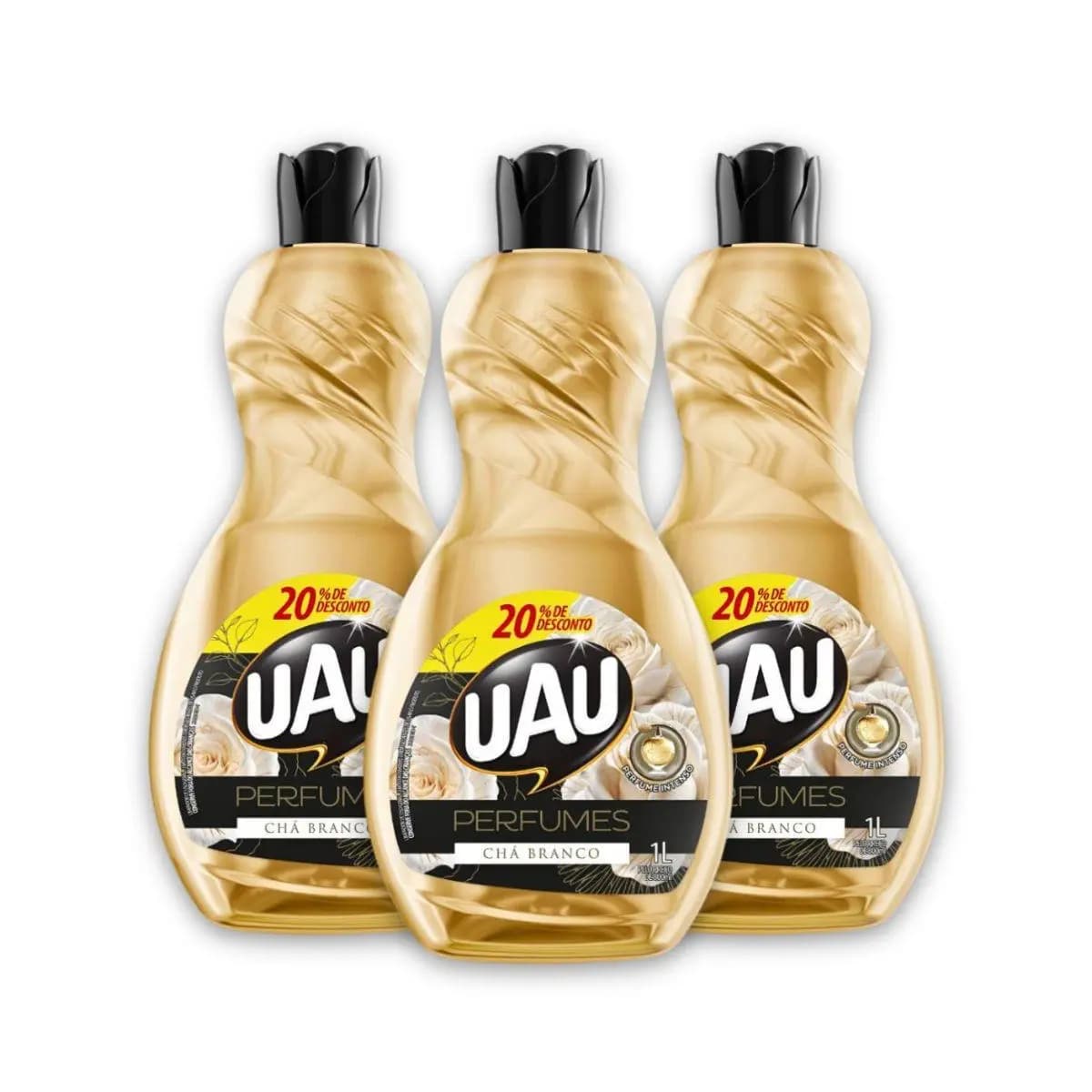 Kit 3un Limpador 1L UAU Perfume Chá Branco Promo