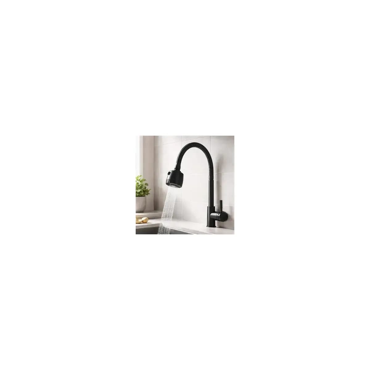 Inox Torneira Prata/Preto Com Chuveiro Com Rotação De 360° Cozinha Luxo Parede Promoção