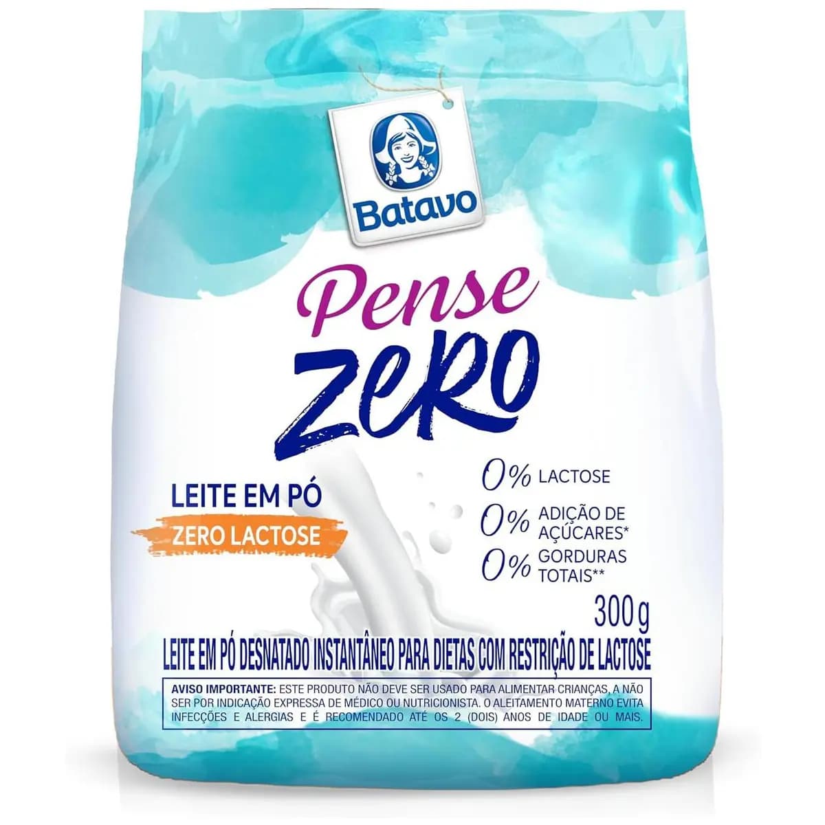 Leite em Pó Desnatado Instantâneo Batavo Pense Zero Sachê 300g