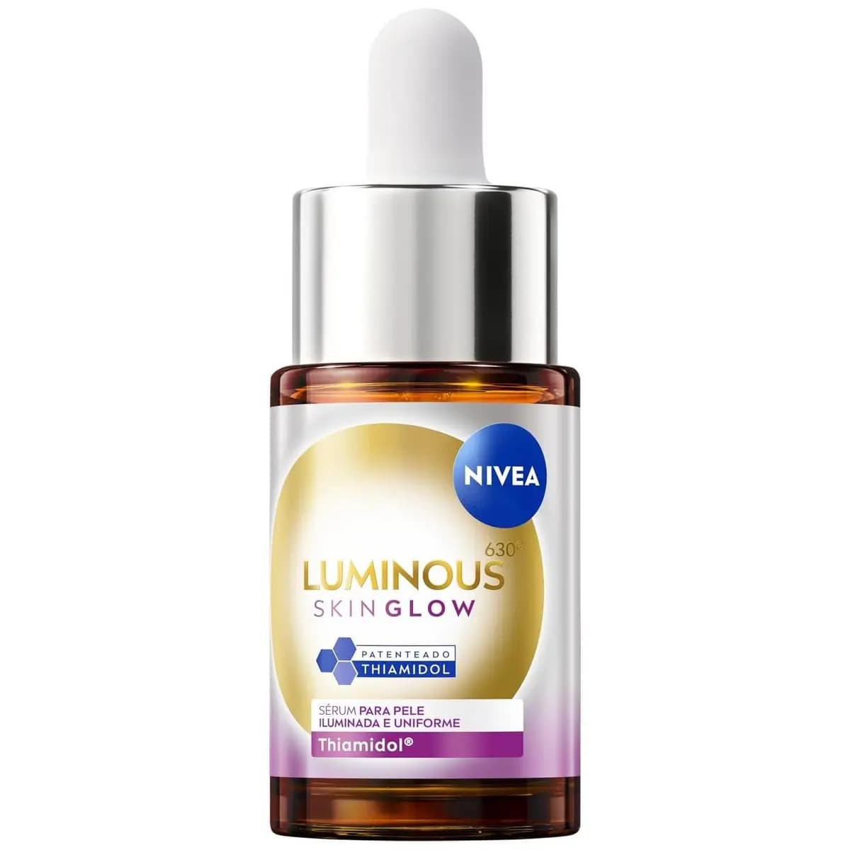 NIVEA LUMINOUS630® Skin Glow Sérum 15ml, Pele Uniforme, Glow Instantâneo, Reduz Manchas e Poros, Hidrata, Cuidado Facial Diário