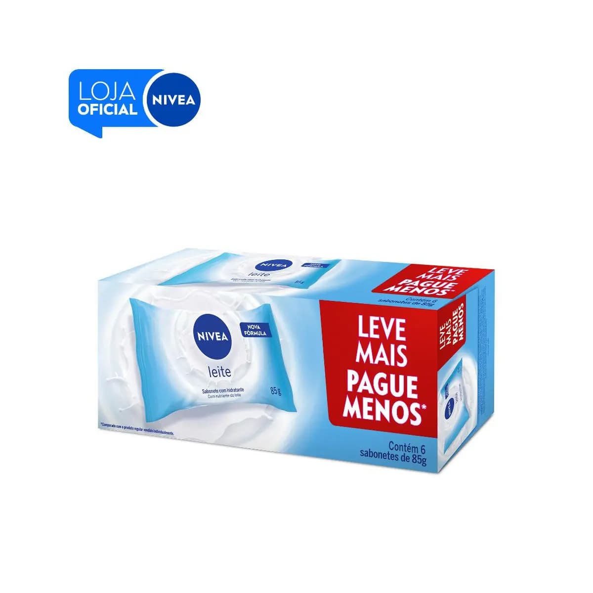 Kit NIVEA Sabonete em Barra Hidratante Leite 85g (6 unidades)