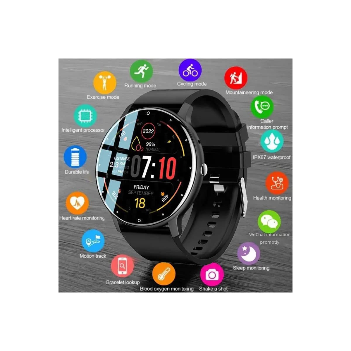 Novo Smartwatch Relógio Inteligente Assistente De Voz Bluetooth Chamada À Prova D'água Homens Mulheres Fitness Esportivo