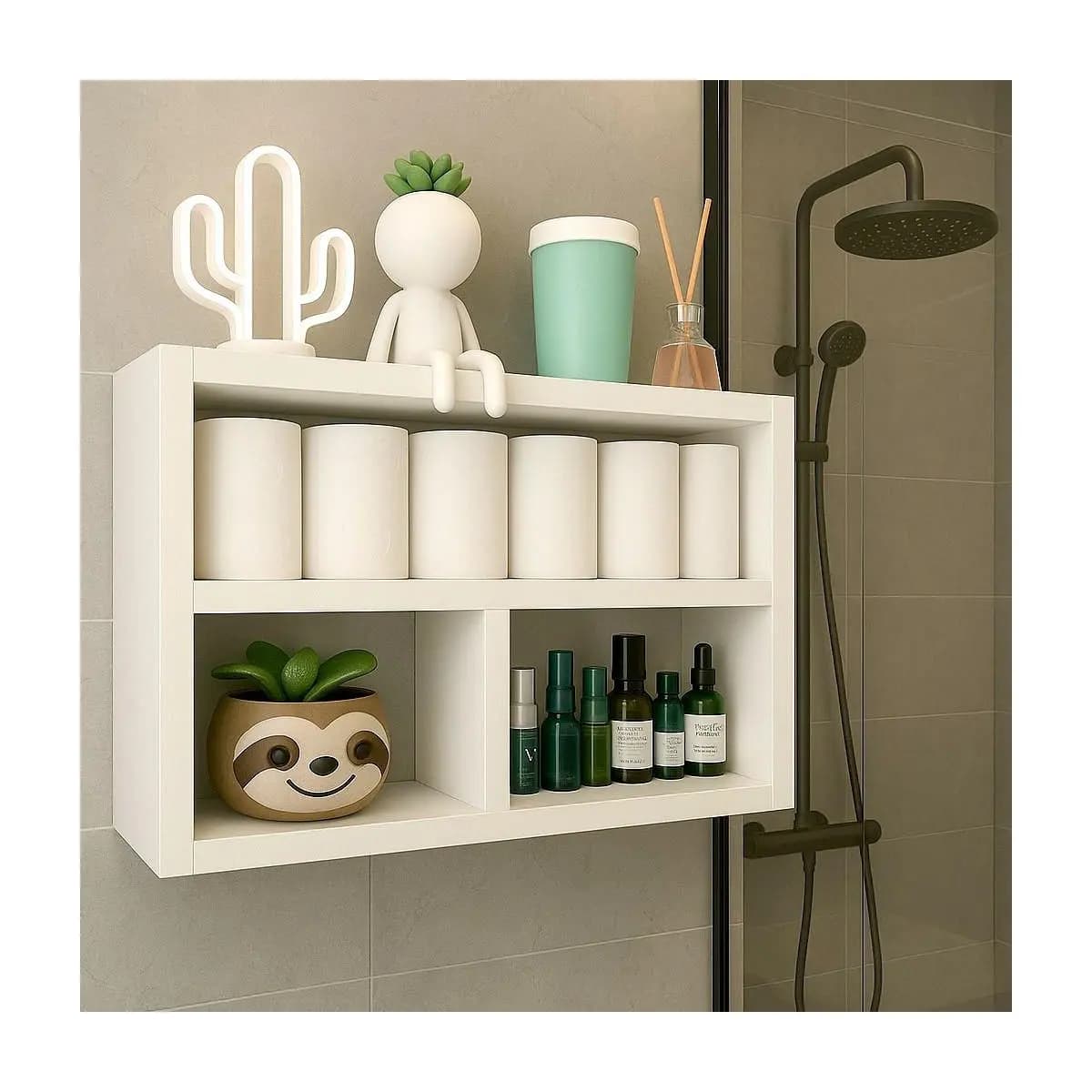 Nicho com Prateleiras para Decoração e Organização Porta Potes Condimentos 100% MDF BRANCO 15mm