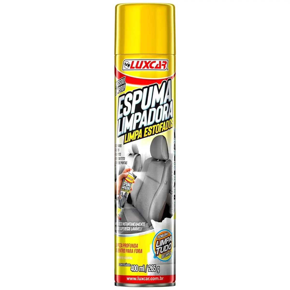 Luxcar Espuma Limpadora para Estofados 400 ml – Limpeza Profunda de Dentro para Fora