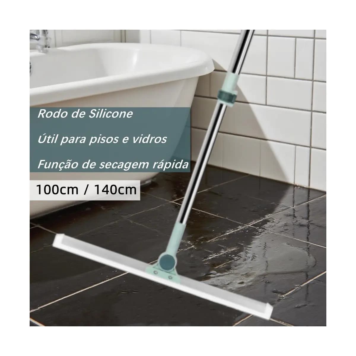 Rodo de Silicone Para Limpeza Banheiro Vassoura Mágica Rodo Tira Pelo Limpa Vidro Seca Bem Silicone Vassoura Piso Vidros