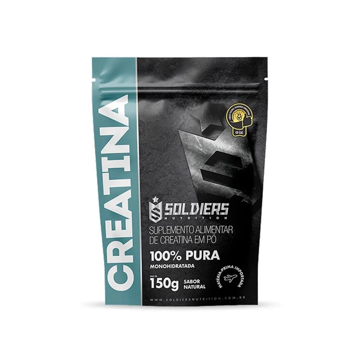 Creatina Monohidratada 150g 100% Pura Importada Soldiers Nutrition Suplemento Performance Muscular Força