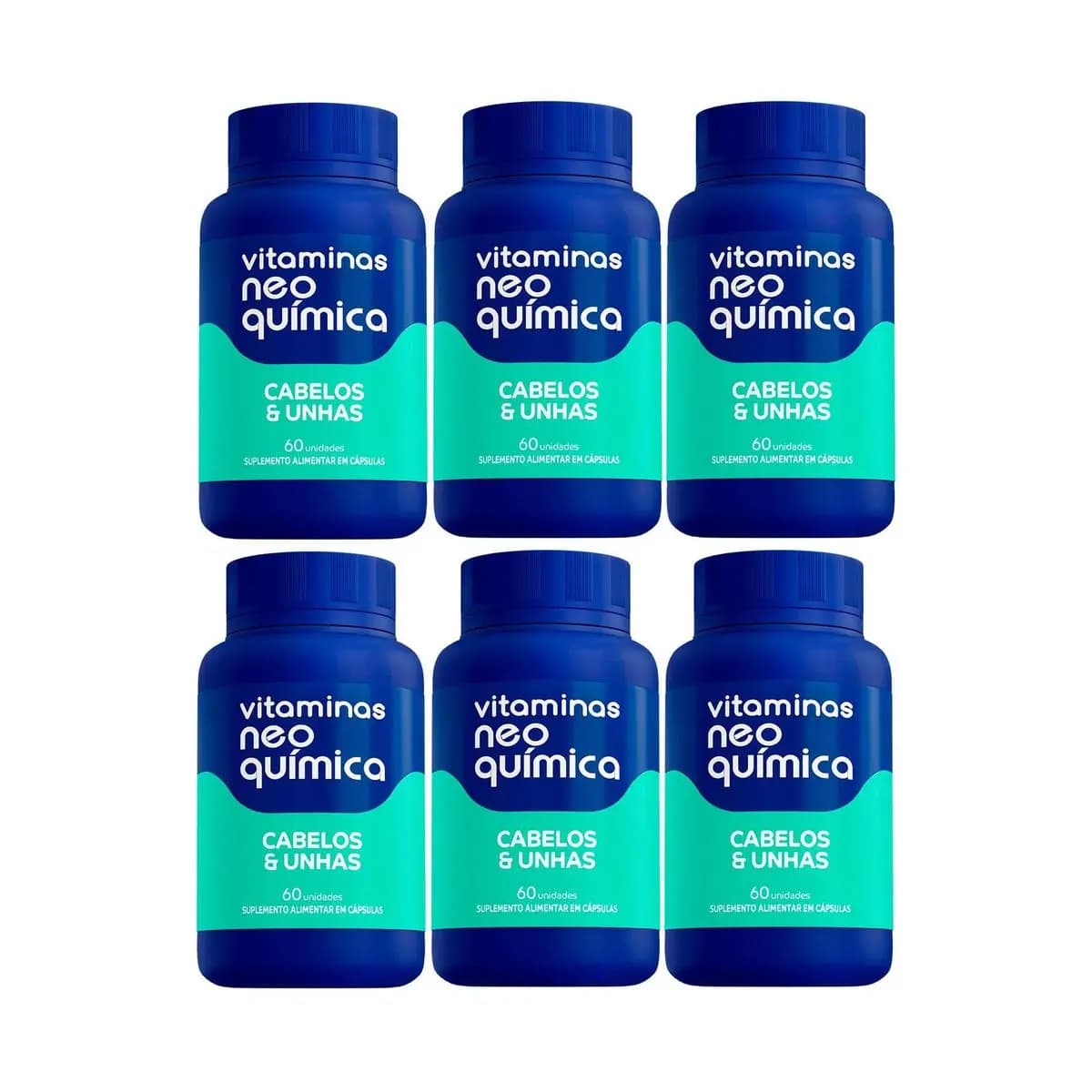Kit 6 Suplemento Cabelos e Unhas 60 Cápsulas - Neo Química