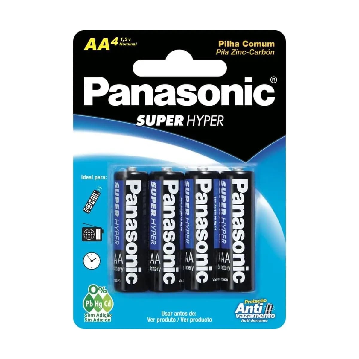 Pilha Panasonic Comum AA c/04 unidades