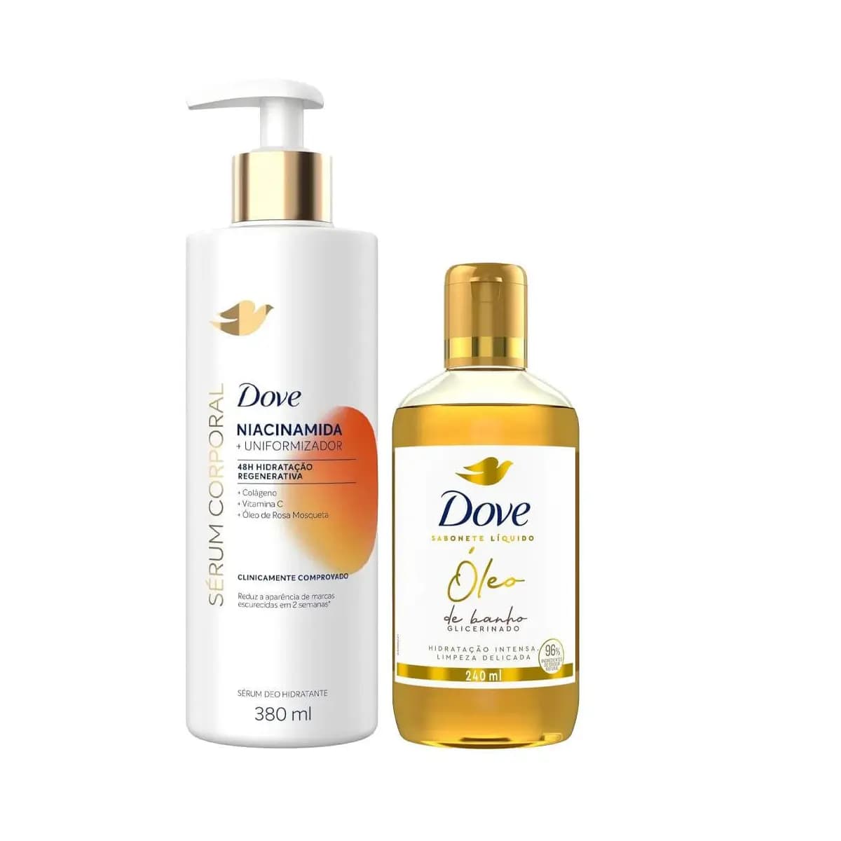 Kit Dove Sérum Corporal Niacinamida 380ml + Óleo De Banho Glicerinado 240ml