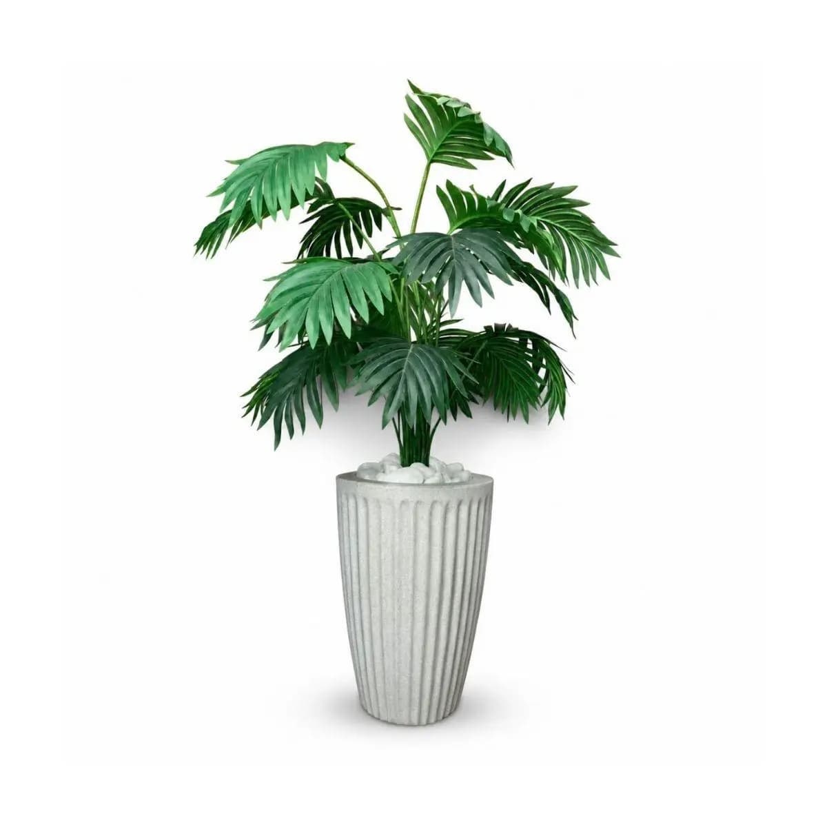 Planta Artificial Palmeira com Vaso 15 Folhas Polietileno Cone Romano