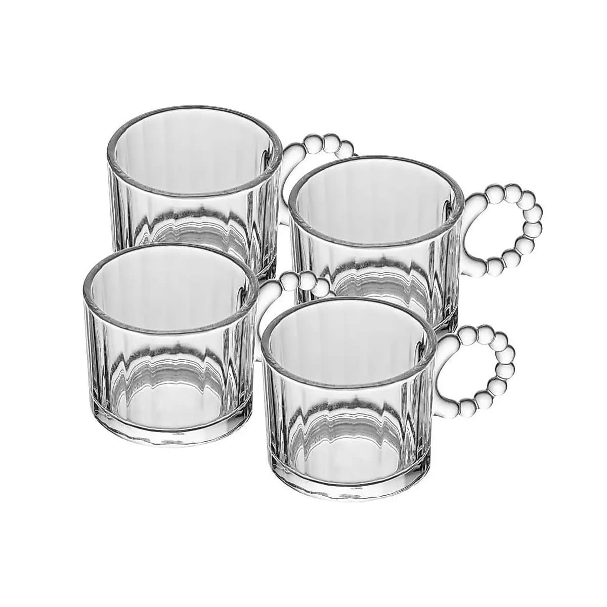 Conjunto 4 Xícaras Classic Wolff Vidro 100ml - Ideal para Café Expresso Chá Sobremesas Quentes