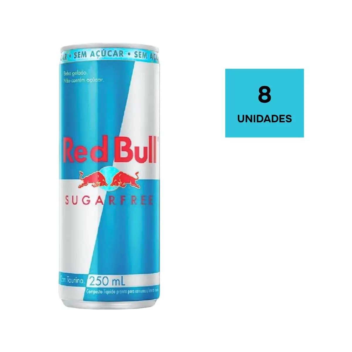 Kit com 8 Energético Red Bull Sugar Free 250ml