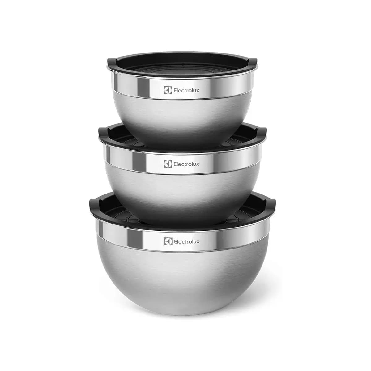 Conjunto de Bowls Tigelas de Inox com Tampa Plástica Electrolux