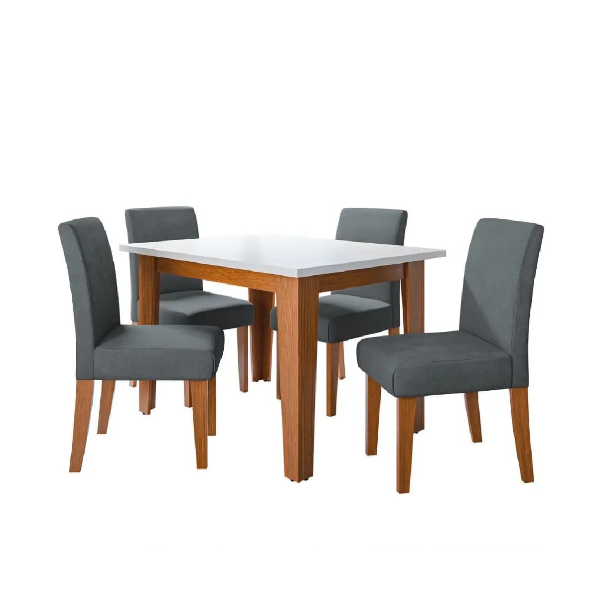 Conjunto Sala de Jantar Mesa Miami 1,20m 4 Cadeiras Trieste Dobuê