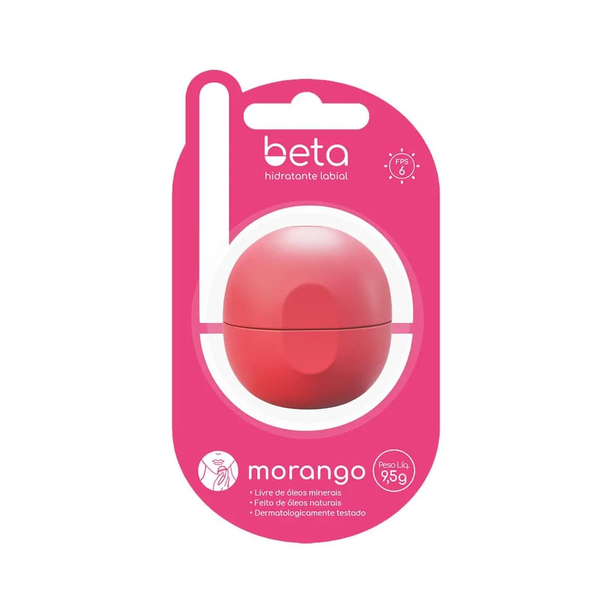 Hidratante Labial Beta Morango – Hidratação Profunda com FPS 6