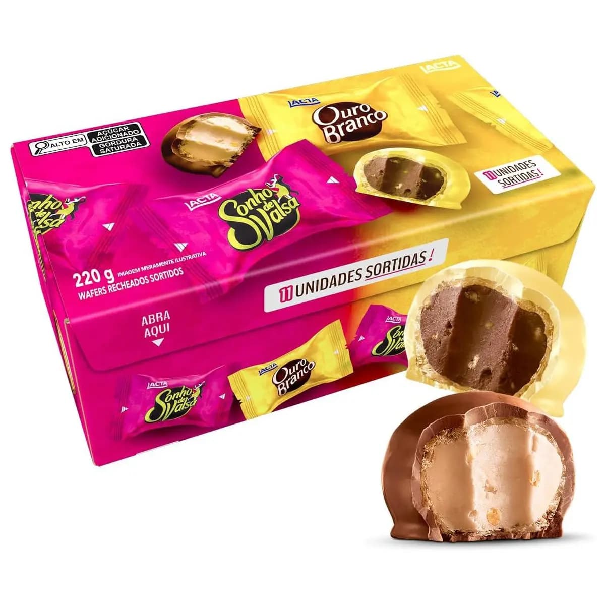 Caixa Sonho de Valsa e Ouro Branco Sortidos 220g