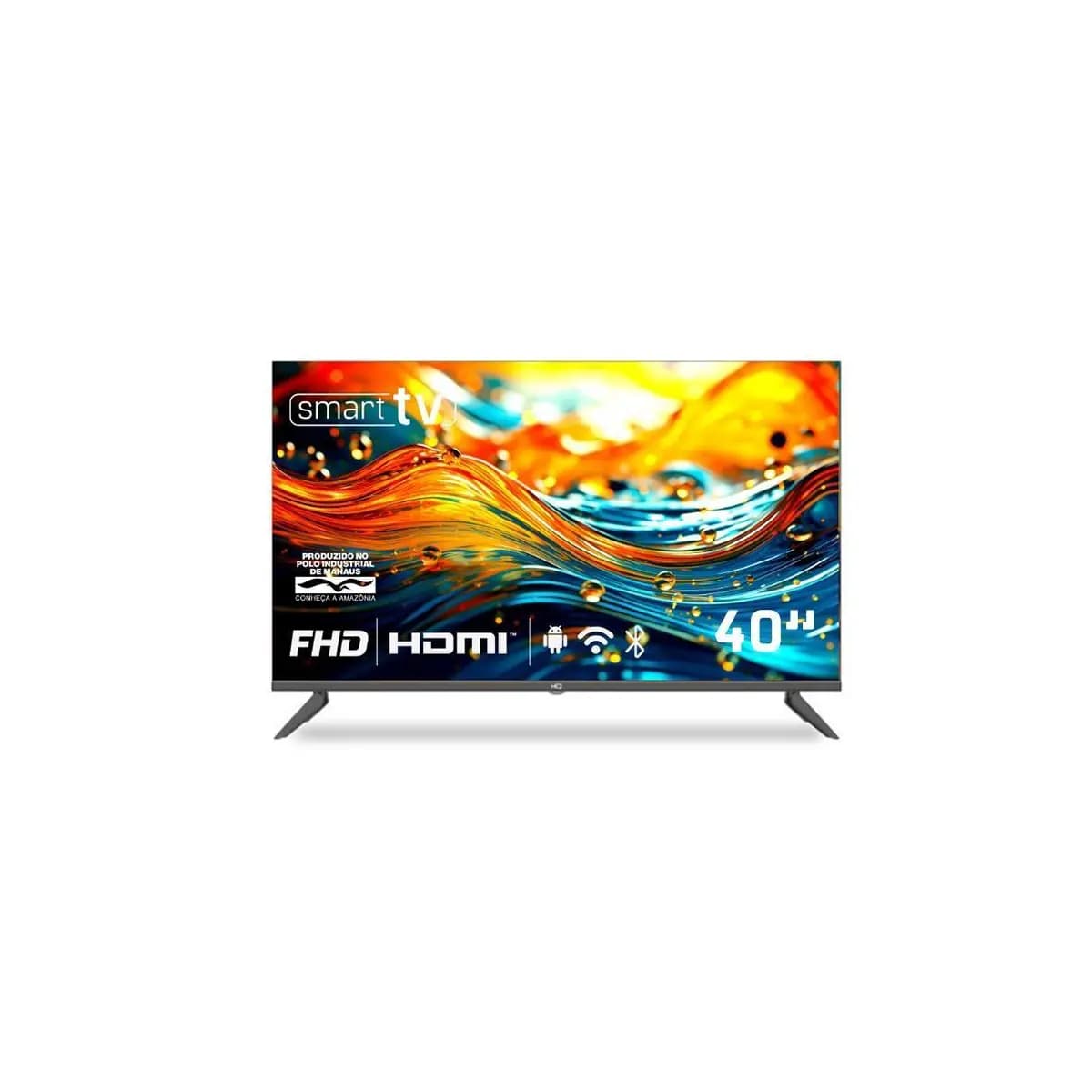 Smart TV HQ 40" Full HD tela sem bordas Android 12 design Slim HQS40NKHM