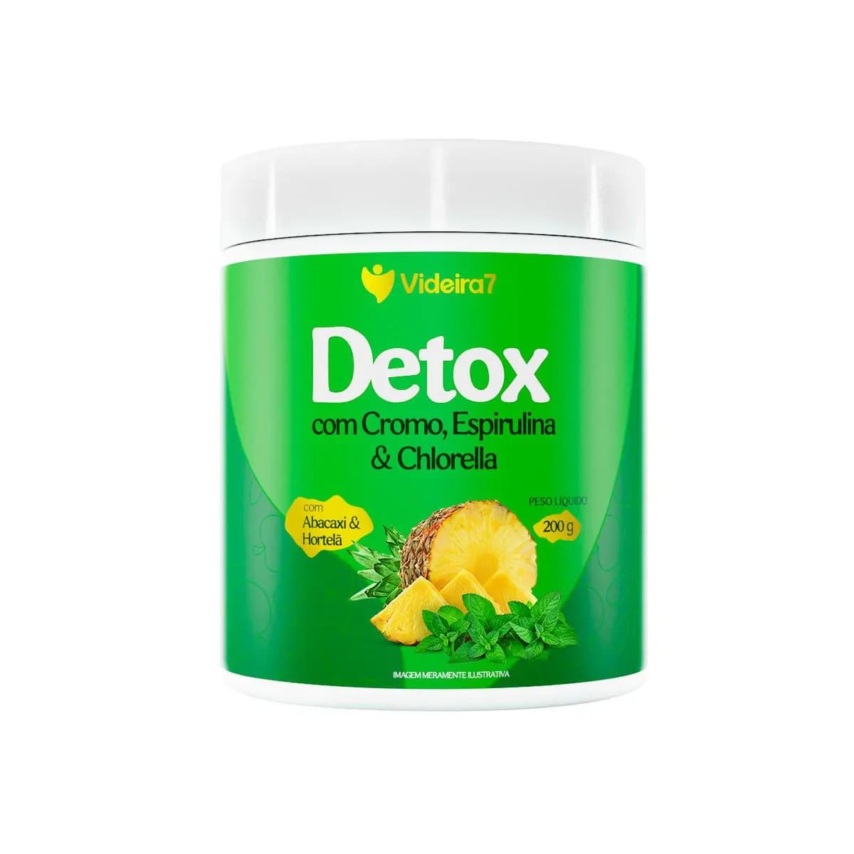 Detox em Pó , Espirulina E Clorella, Cromo, Cha Verde- 200g