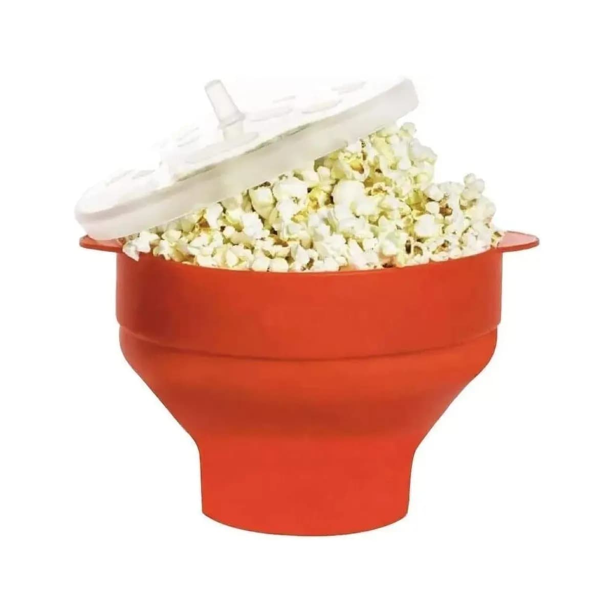 Pipoqueira Grande Para Micro-ondas Sem Óleo Balde Pipoca Silicone Redonda Com Tampa Livre BPA