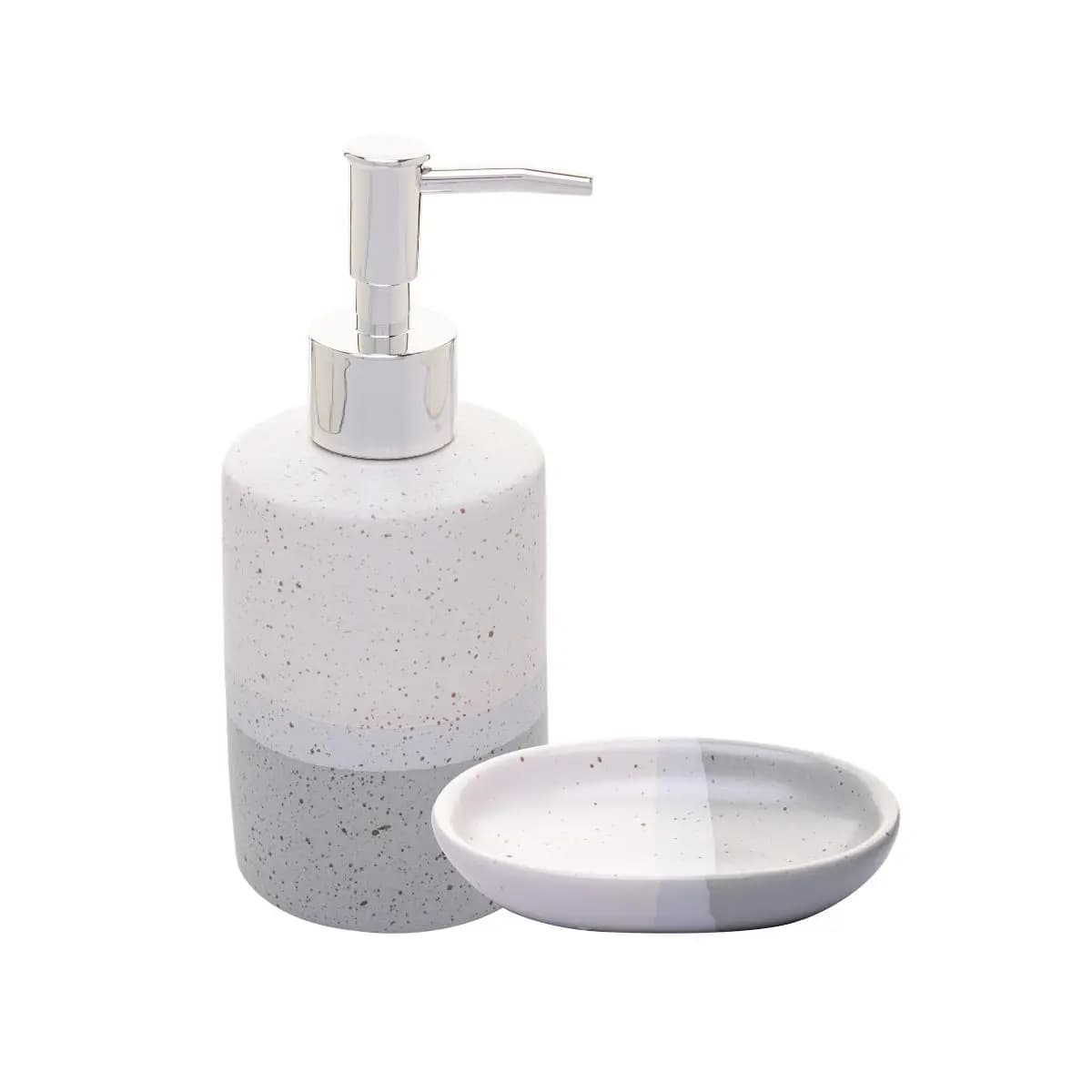 Conjunto 2 Peças para Banheiro de Cerâmica Degradê Cinza - Lyor