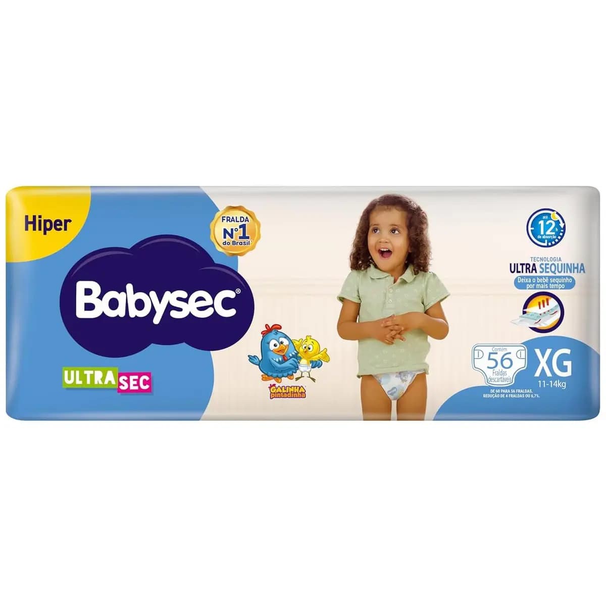 Babysec Fralda Ultrasec Galinha Pintadinha Azul Xg 56 Unidades