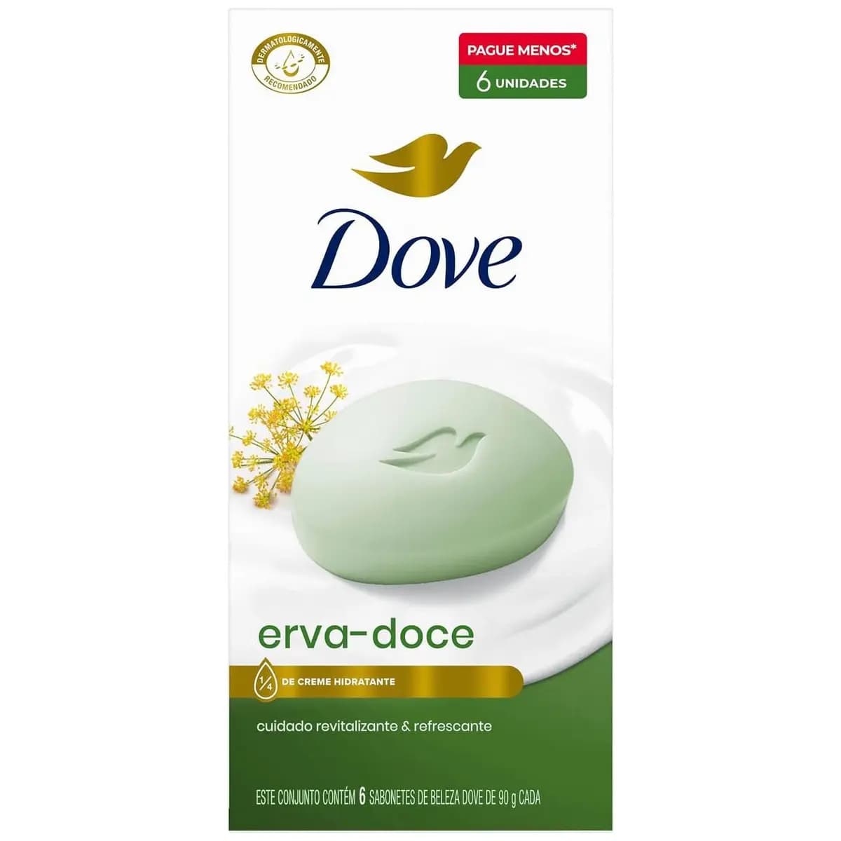 Sabonete em Barra Dove Erva-doce 90g 6 Unidades