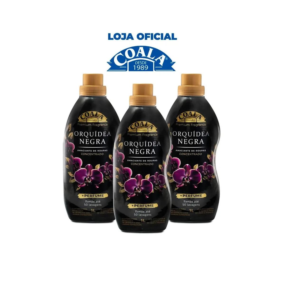 Kit Coala Laundry 3 Amaciantes - Orquídea Negra 1L