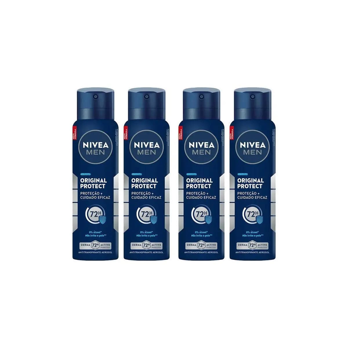 Kit 4 Desodorantes NIVEA MEN Antitranspirante Aerossol Original Protect 150ml