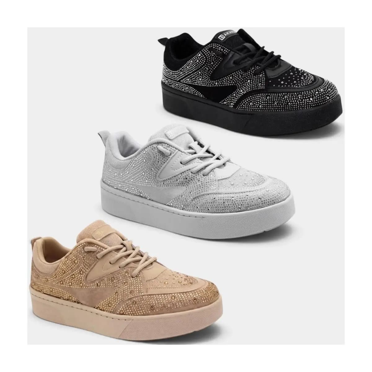 Tênis Ramarim Casual Sneaker Strass Feminino Original