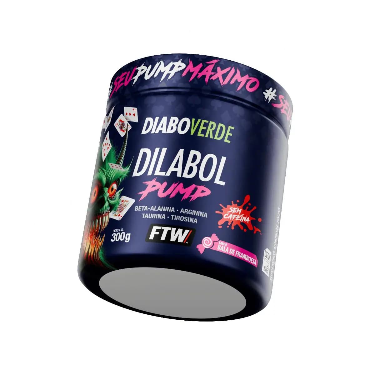 Pré Treino Dilabol Pump Pote 300g Pré Treino Sem Cafeína - FTW
