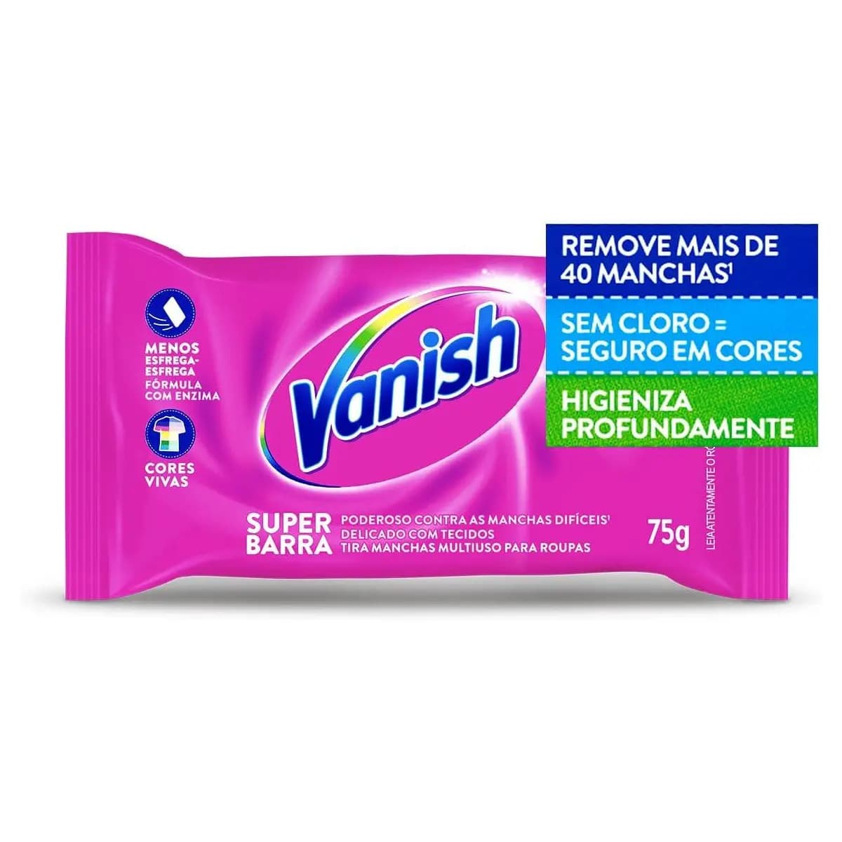 Tira Manchas Vanish Barra para roupas coloridas 75g