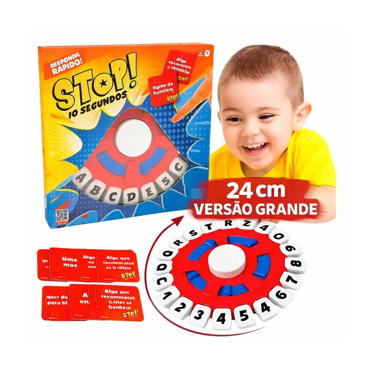 Jogo Stop Em Português Tecla Letras Palavras Responda Rápido Com Temporizador De Mesa 10 Segundos