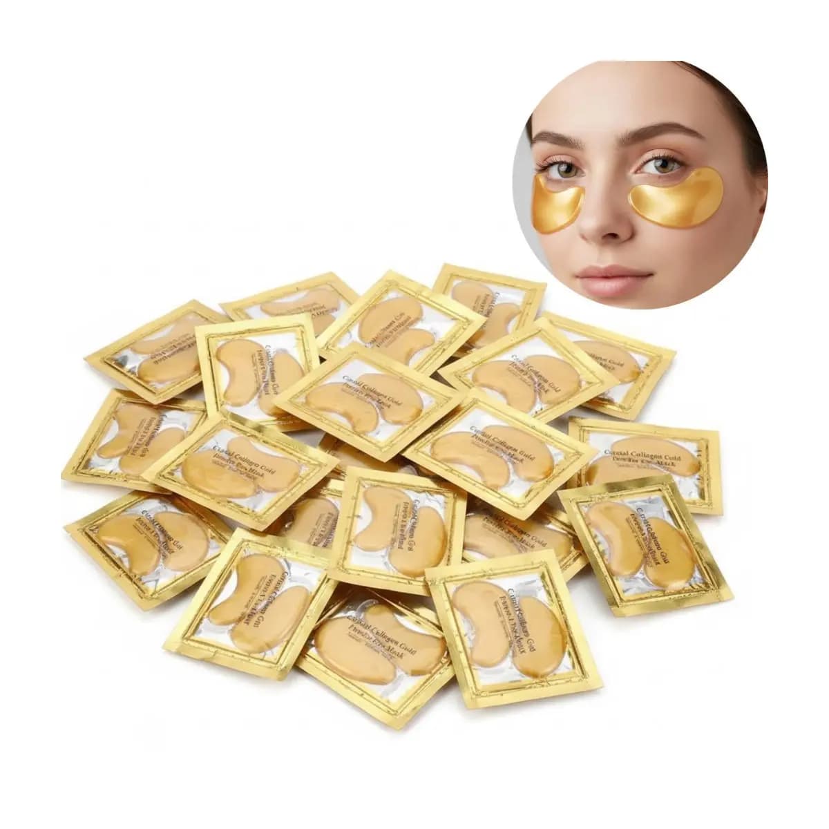 Kit Máscaras Colágeno Trata Olheiras Adesivo Antirrugas Gel Pads Skin Care Tratamento Olhos