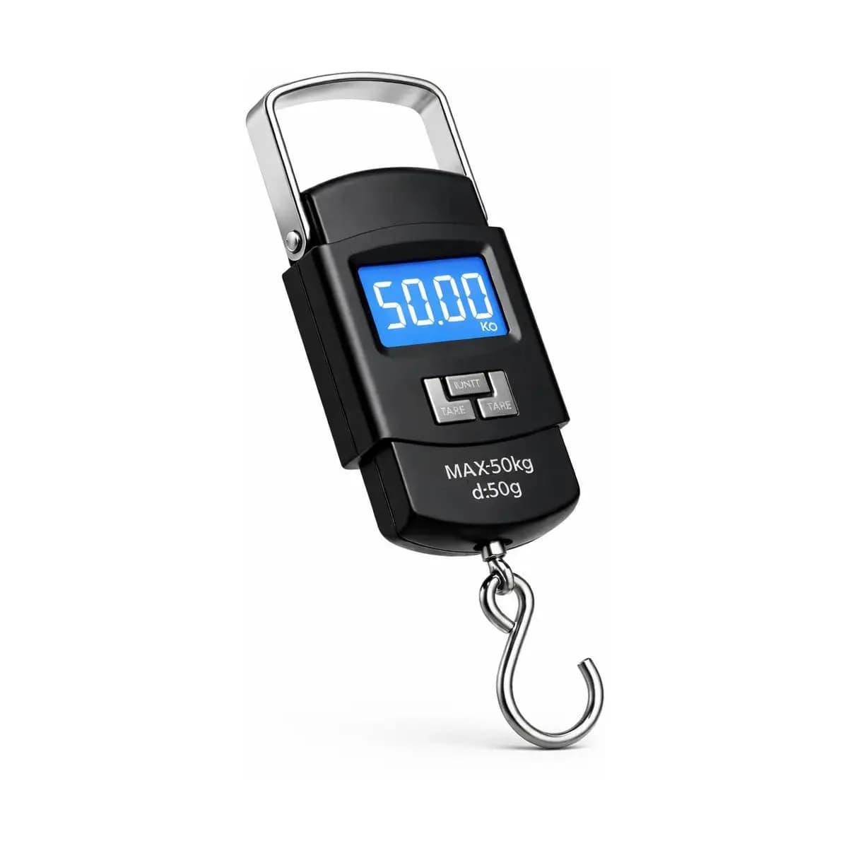 Balança Digital Portátil de Mão 50kg Alta Precisão com Visor LCD Grande e Alça Reforçada – Ideal para Bagagem, Mala, Viagem, Aeroporto, Pesca, Sacolas e Uso Doméstico Compacta, Resistente e Premium