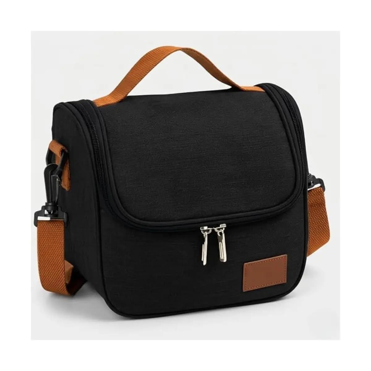 Bolsa Térmica Lancheira com Alça de Ombro para Marmita - Academira, Trabalho, Escola, Faculdade e Passeios - Marmiteira Impermeável Resistente 7 Litros - Cor PRETA