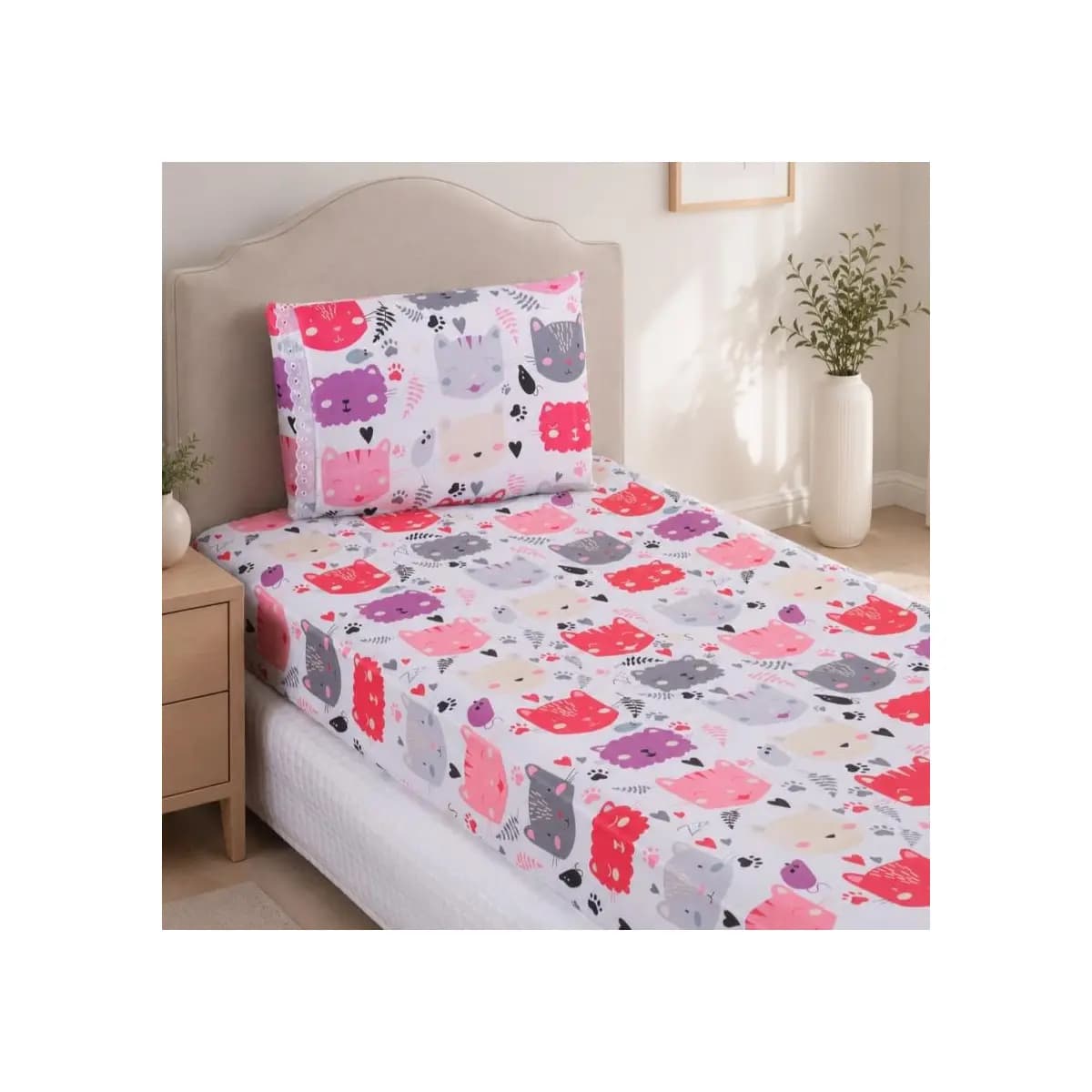 Kit Jogo Lençol Cama Infantil Solteiro Elástico 2 Peças Criança Personagens