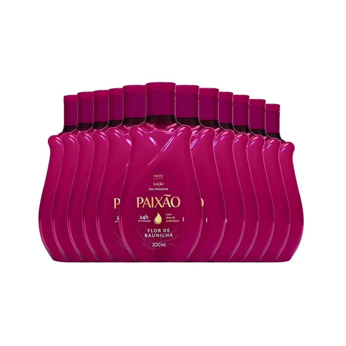 kit Loção Hidratante Paixão Flor De Baunilha 200ml - 12 Unidades