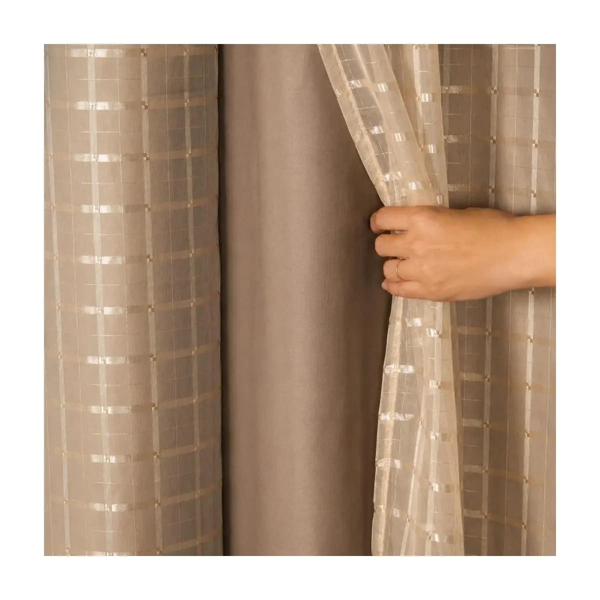 Cortina Blackout PVC Voil Xadrez 1,40 × 1,70 / 2,00 X 1,40