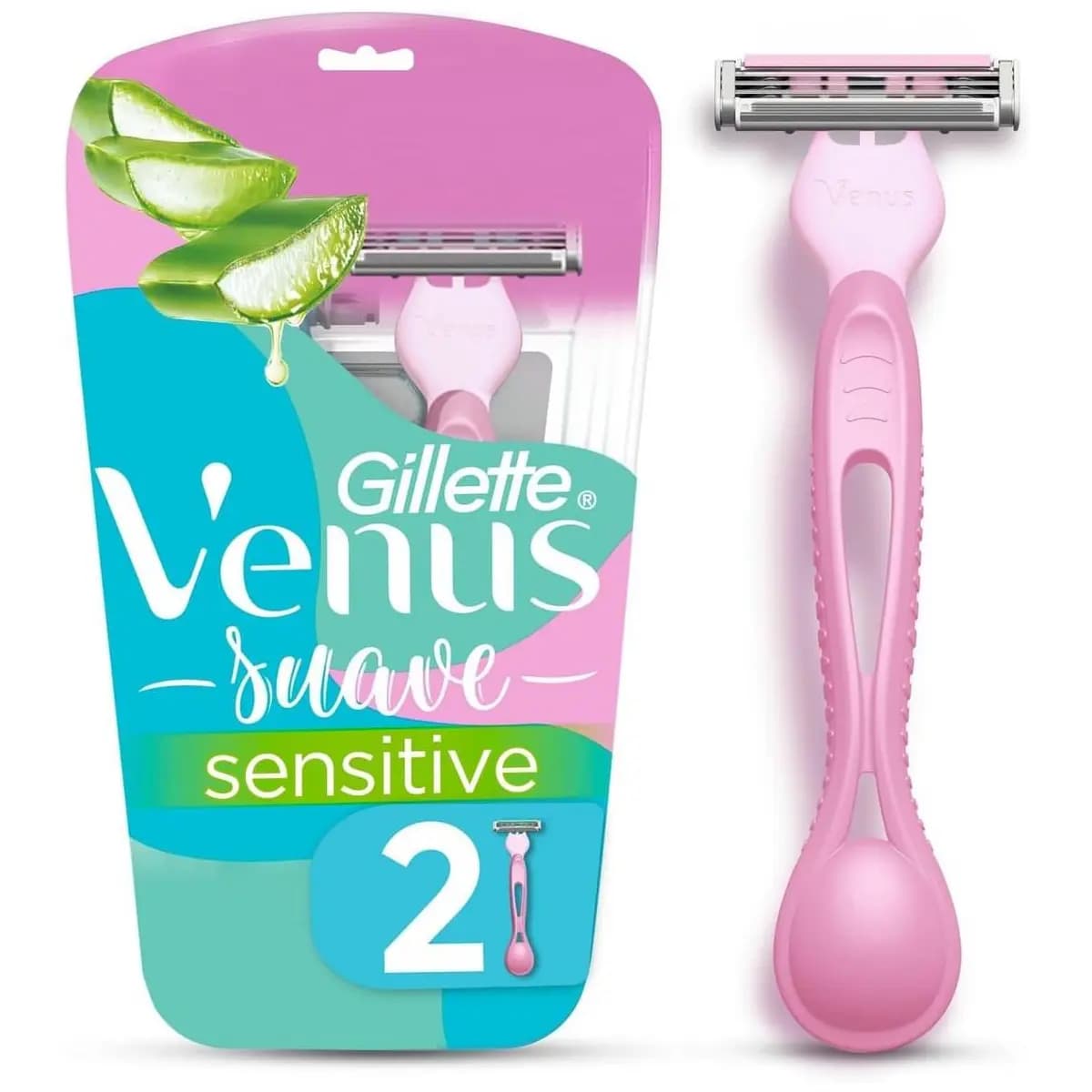 Gillette Venus Suave Sensitive Aparelho de Depilação Descartável, 2 Un