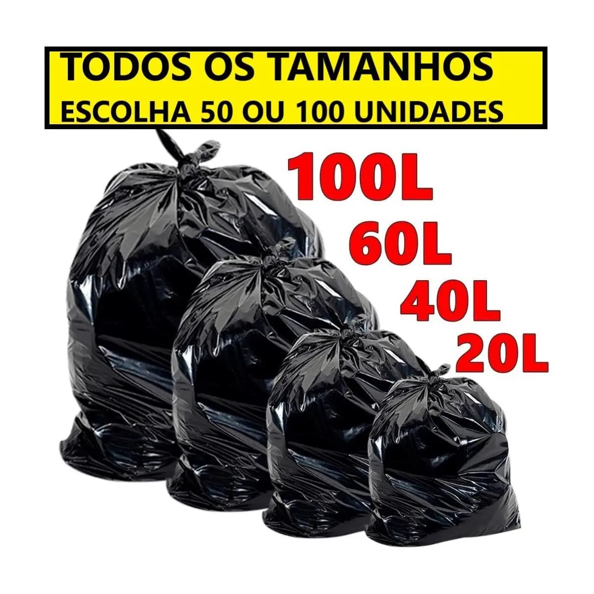 Saco de Lixo resistente 20/40/60/100 Litros direto da fábrica