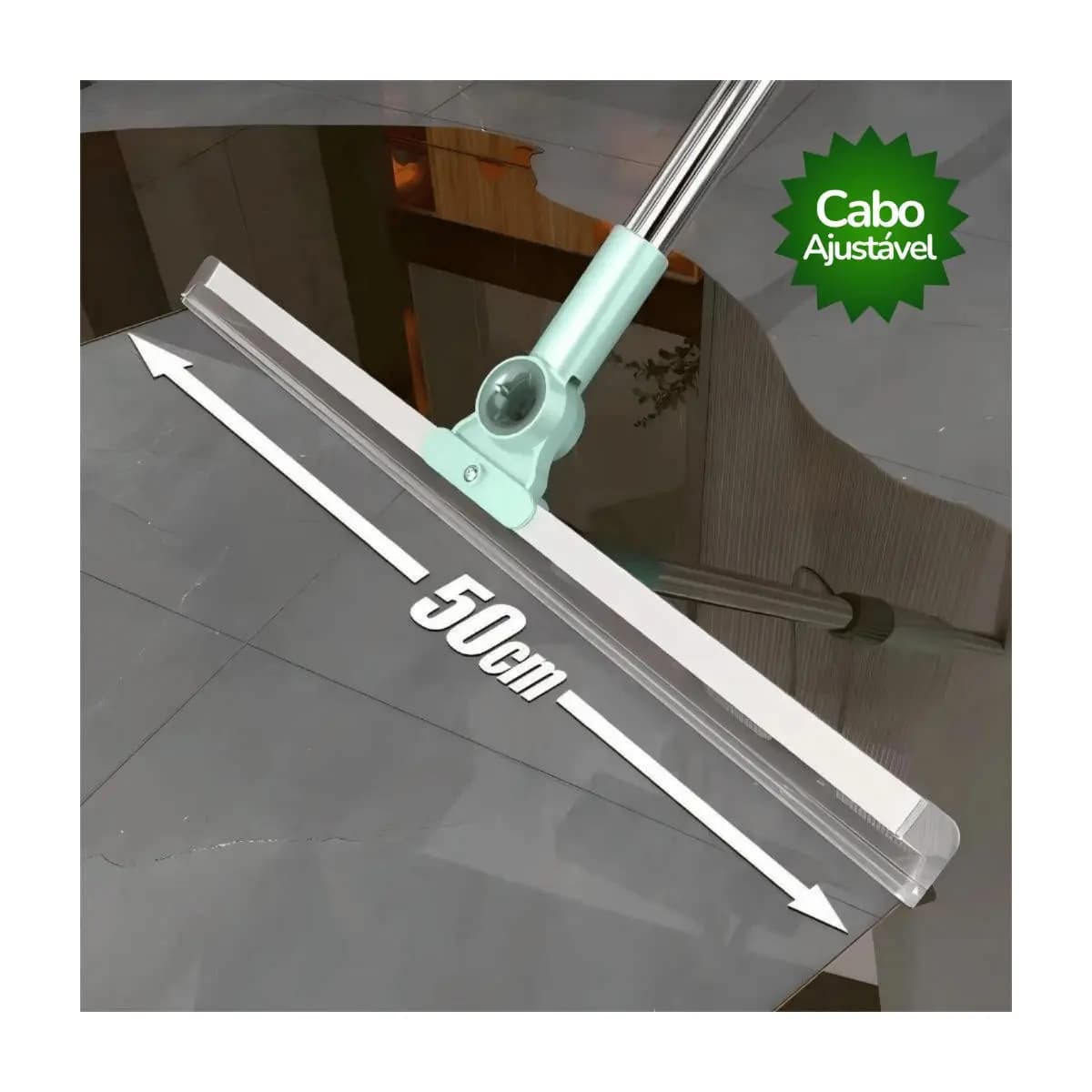 Rodo de Silicone Para Limpeza de Piso Vidros Com Gancho Secos e Molhados Uso Duplo Vassoura Mágica