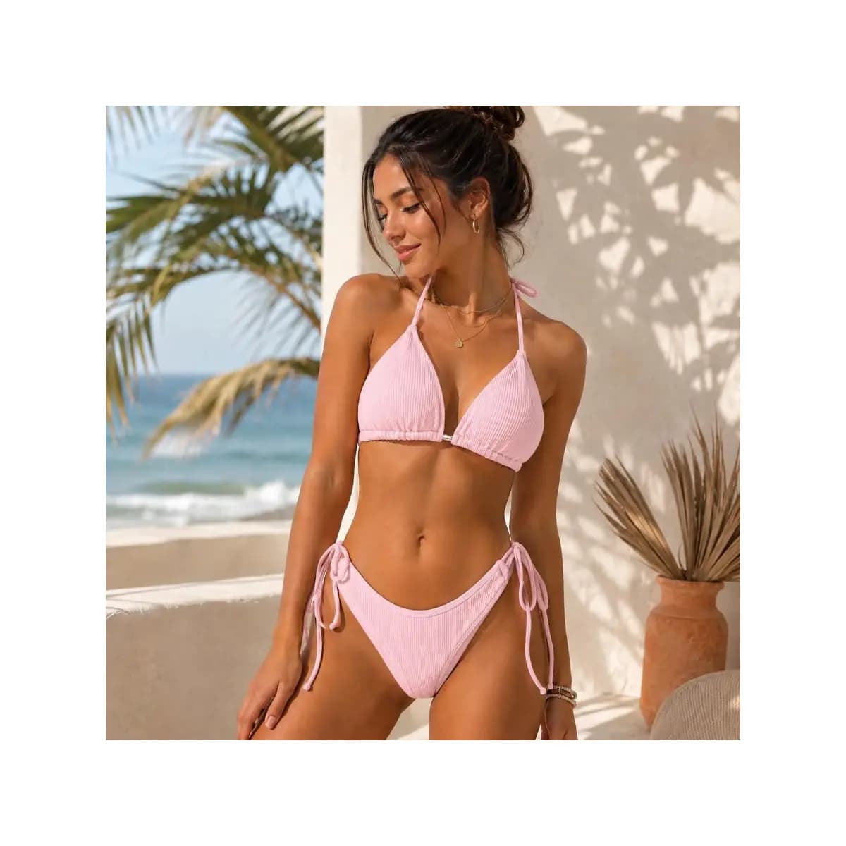 Biquíni Feminino Com Bojo Cortininha Asa Delta Moda Praia Verão Fio Duplo 36 ao 44 premium amarrar