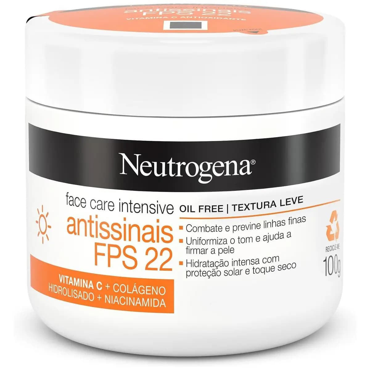 Neutrogena Hidratante Facial Antissinais Face Care Intensive FPS 22, 100g