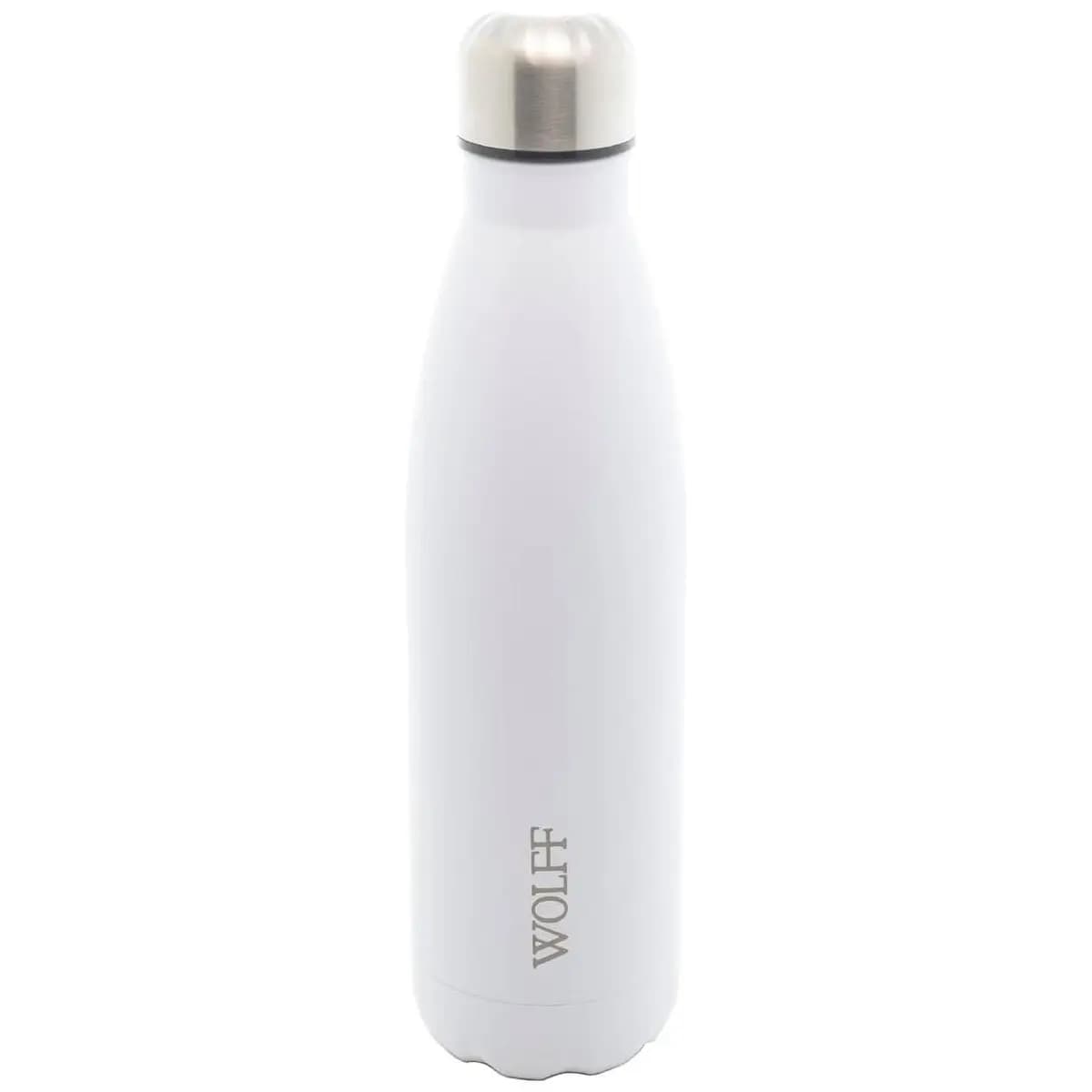 WOLFF - Garrafa Térmica de Aço Inox Branca com Parede Dupla - 500ml - Linha Ice