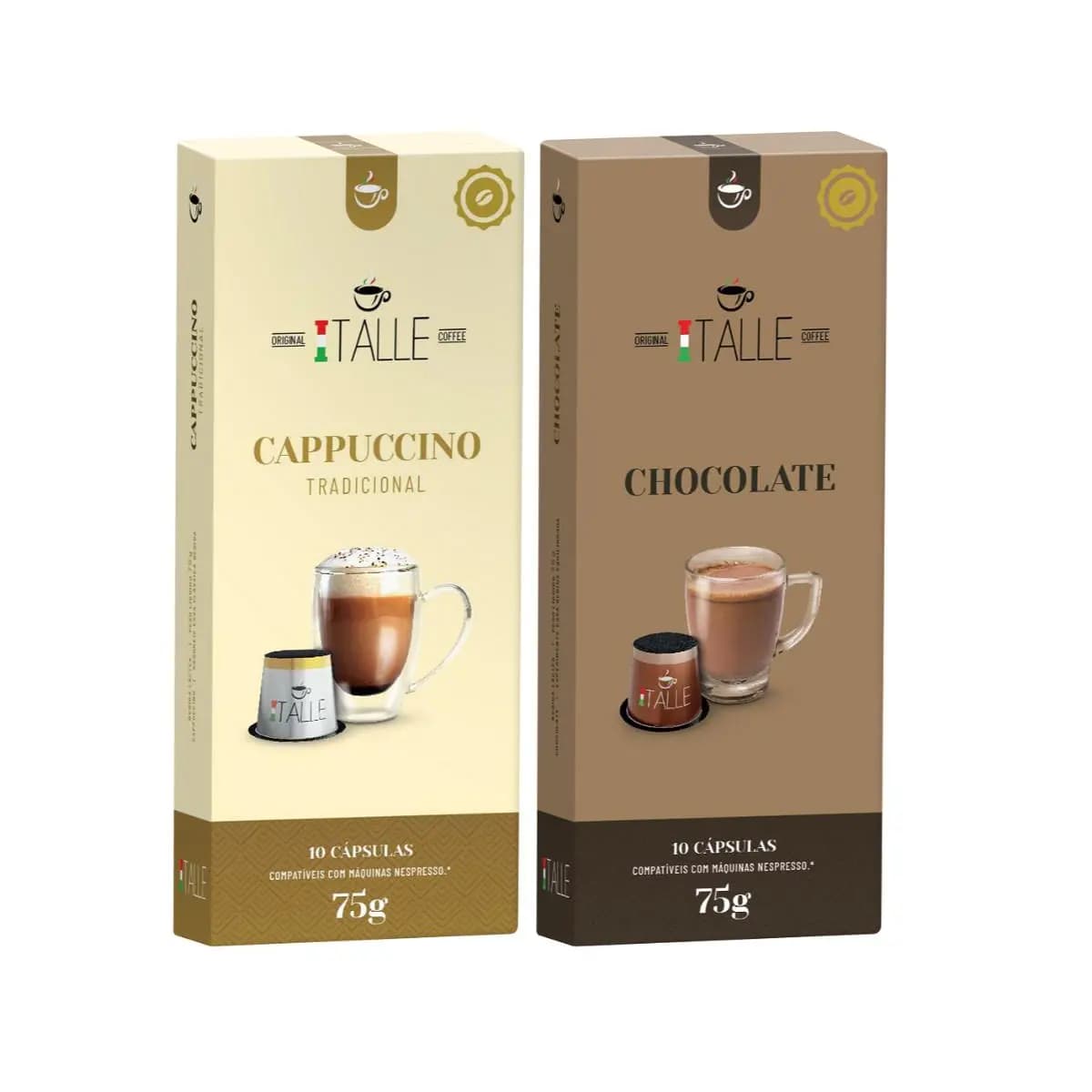 Capsulas Nespresso Chocolate Cappuccino Café Italle 20 unidades